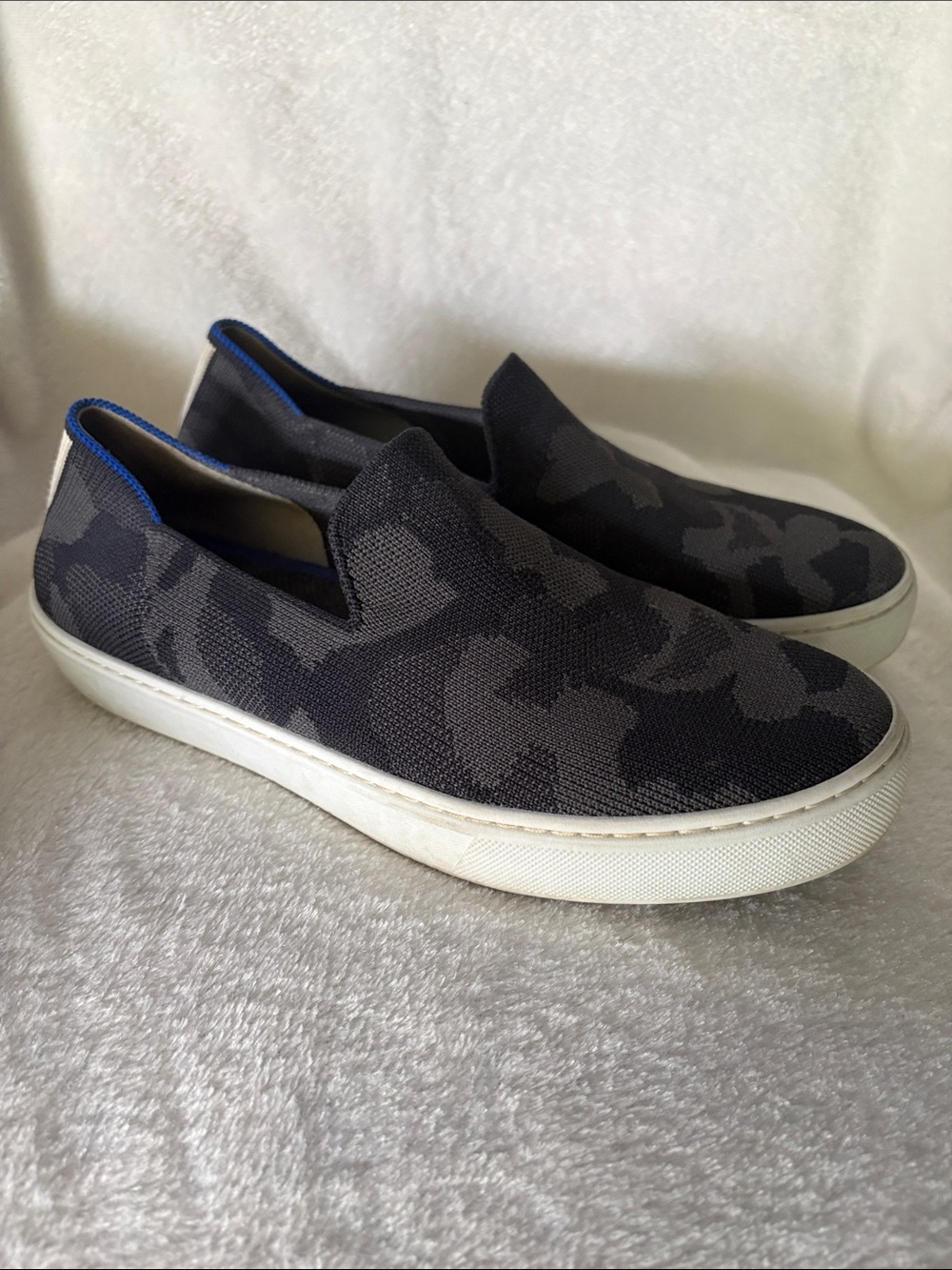 Rothy's The Original Slip-On Sneakers in Retired Grey Camo